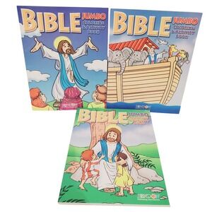 Set of 3 Bible Jumbo Coloring and Activity Books Bendon Unused